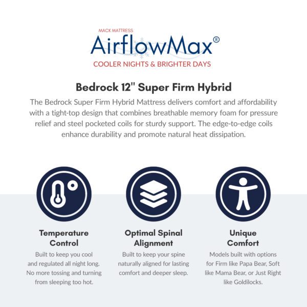 Bedrock 12" Super Firm Hybrid Mattress - Image 3