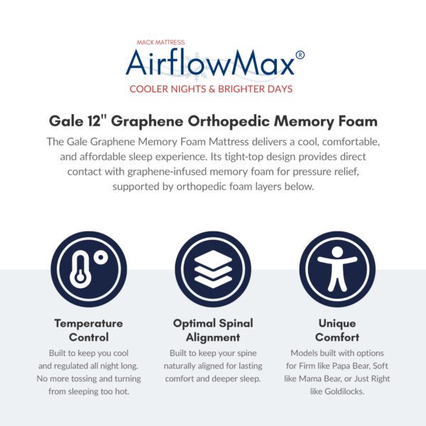 Gale 12" Graphene Orthopedic Memory Foam Mattress - Image 4