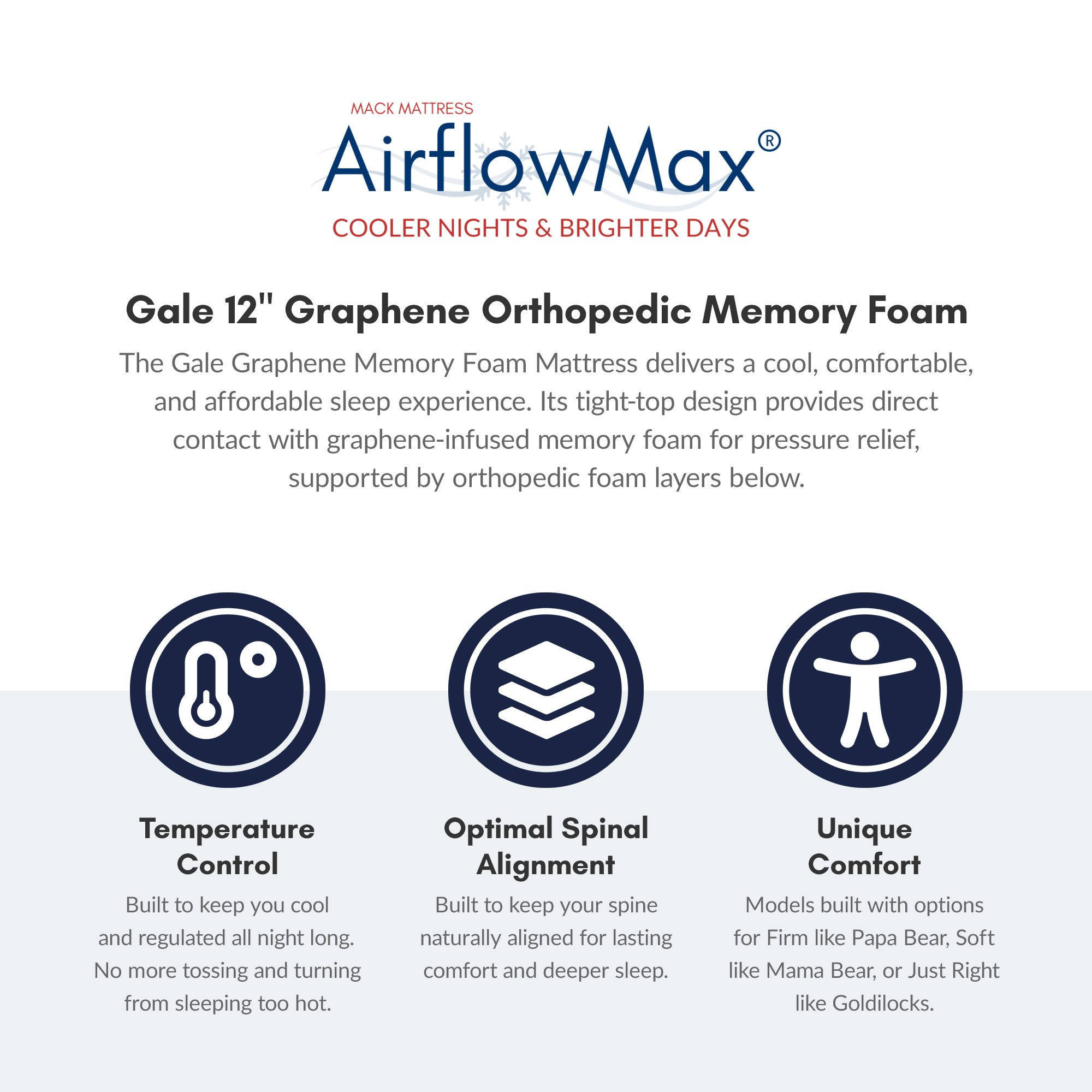 Gale 12" Graphene Orthopedic Memory Foam Mattress - Image 4