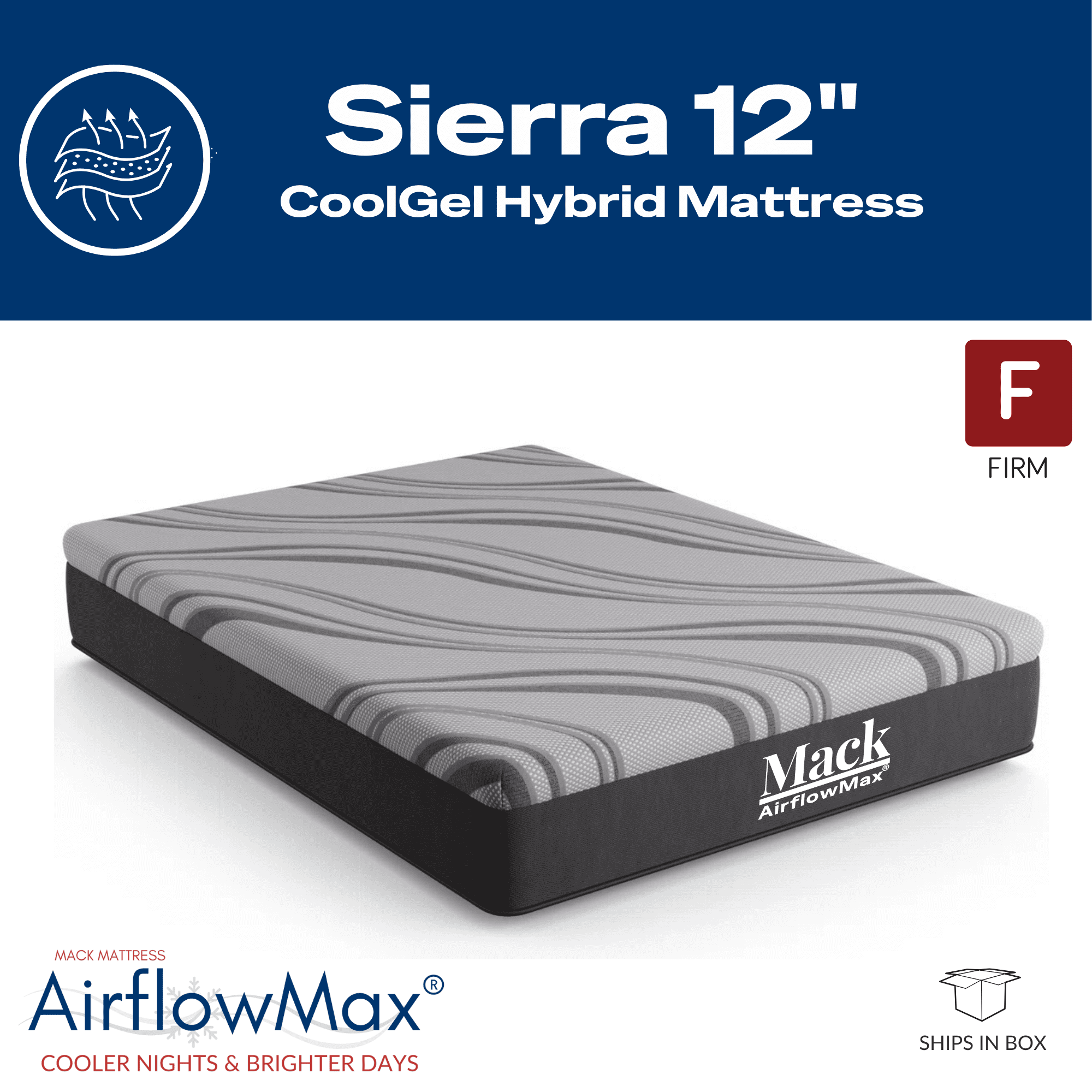 12" Sierra Gel Hybrid Medium Mattress - Image 4