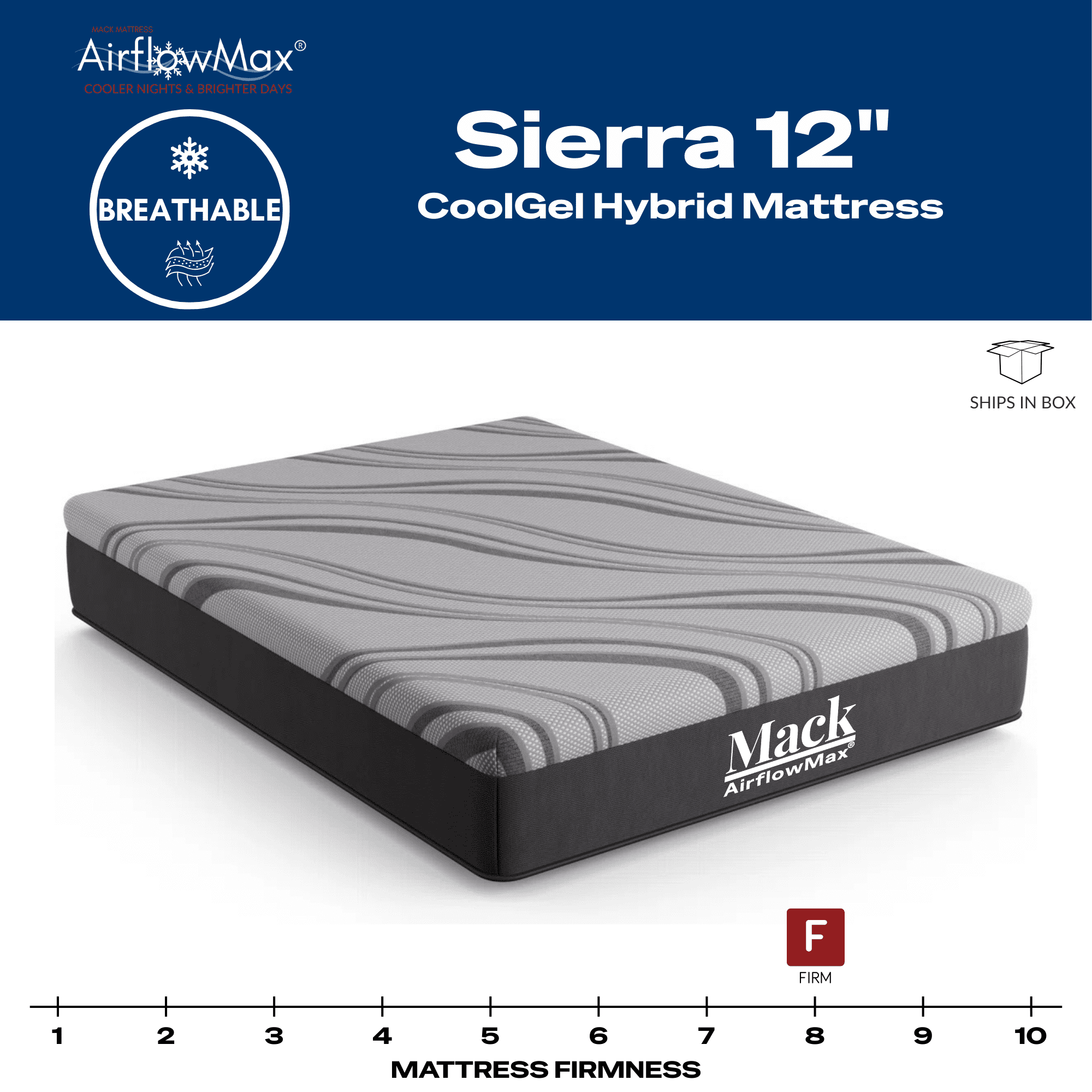 12" Sierra Gel Hybrid Medium Mattress